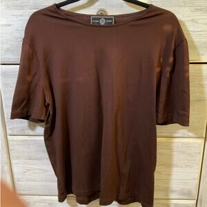 SOLD- St. John Sport by Marie Gray Brown T-Shirt - Size Large